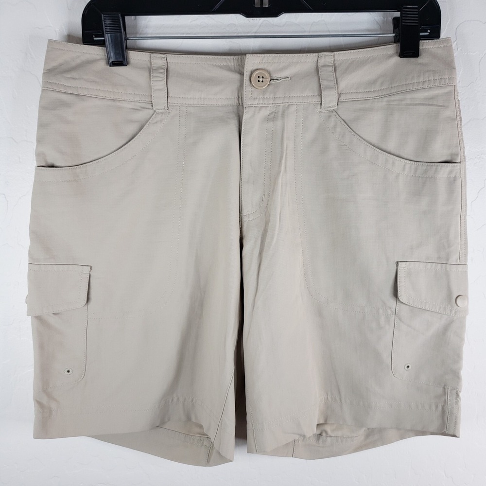 Columbia 32x8 Omni-Wick Cargo Hiking Shorts Women's Size 8 Beige‎ Cargo Pockets